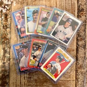Lot of 9 Vintage 80s-90s Don Mattingly Baseball Cards New York Yankees